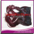 softy sexy virgin indian clip in hair extensin, wavy hair clip in , ombre color clip in extension